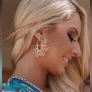 Gold floral earrings